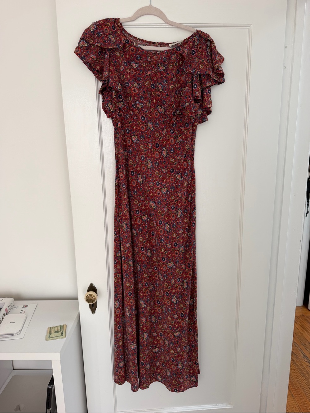 NEW Doen Beatriz Red Floral Maxi Dress - Picture 3 of 5